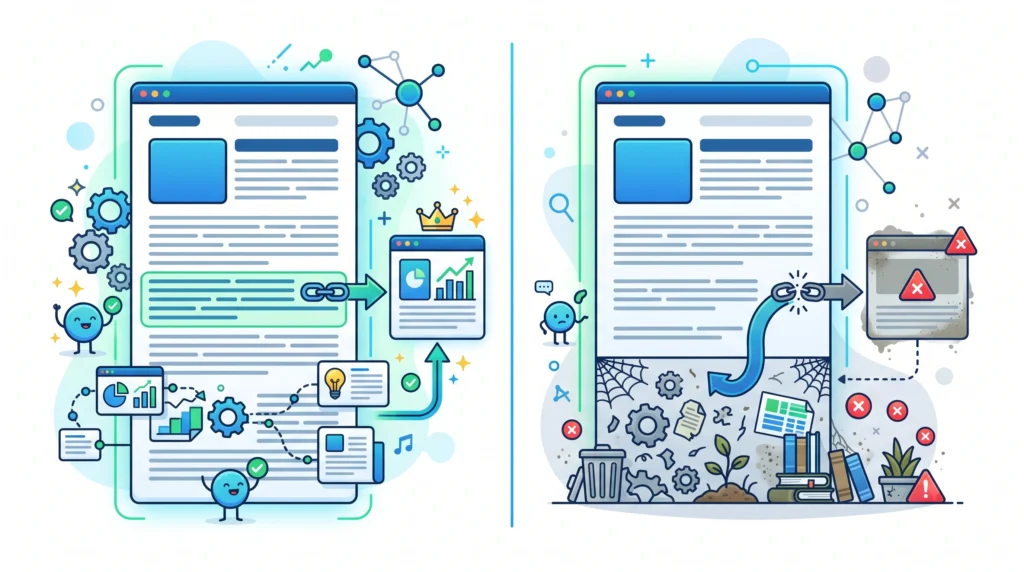Natural backlink placement within relevant editorial content