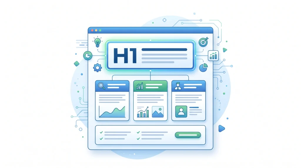 H1 heading representing the main topic of an SEO webpage