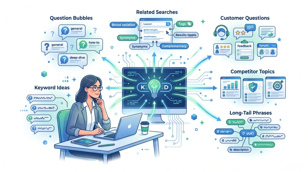 Brainstorming keyword ideas for SEO content planning