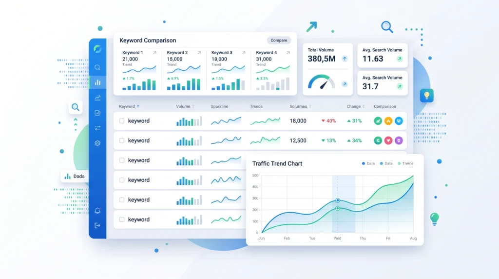 Keyword search volume analysis for SEO keyword research