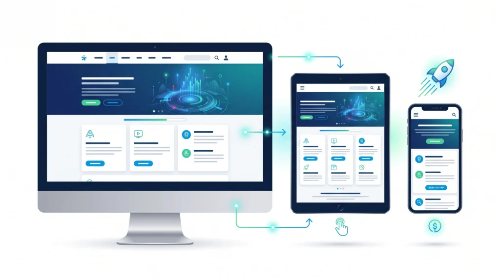 Mobile-friendly website design supporting technical SEO and user experience