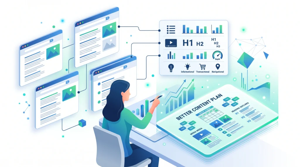 Competitor analysis for identifying search intent and creating relevant SEO content
