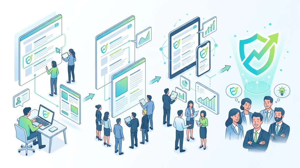 SEO building brand awareness through repeated search visibility
