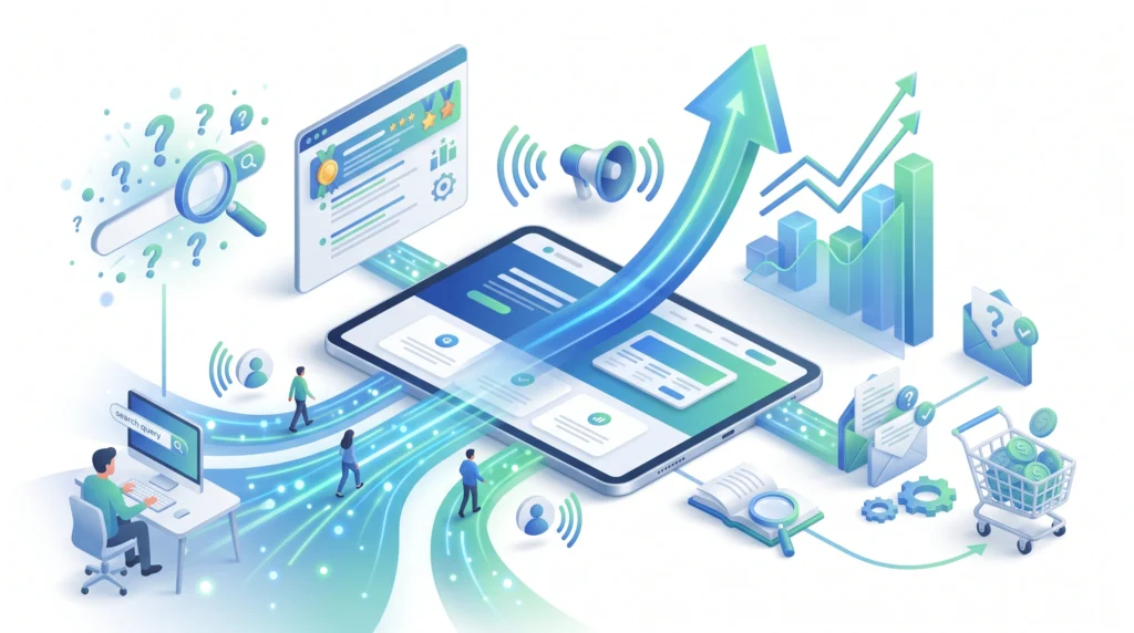SEO importance showing website visibility search traffic leads and business growth
