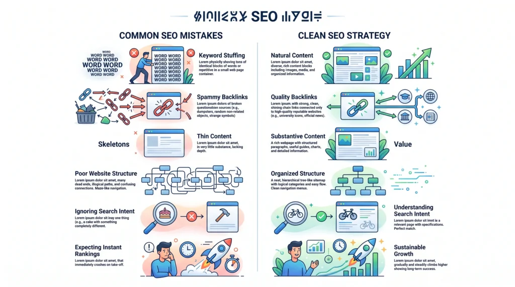 SEO mistakes that can limit website visibility and organic growth