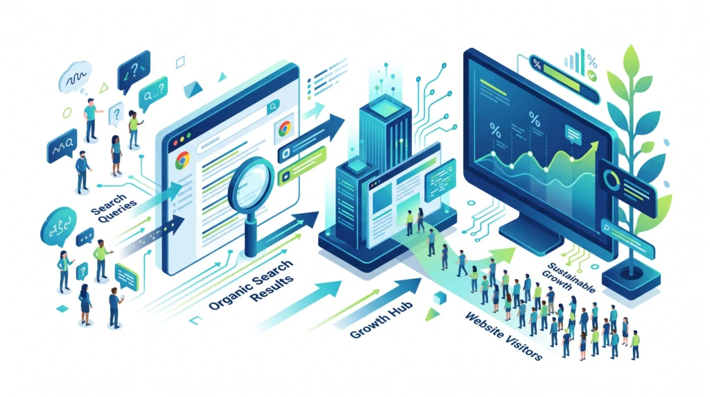 SEO increasing organic website traffic through search engine visibility
