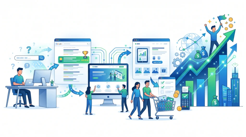 SEO supporting sales revenue and customer growth through organic search