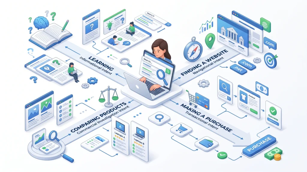Search intent showing why users search and how SEO content matches their needs