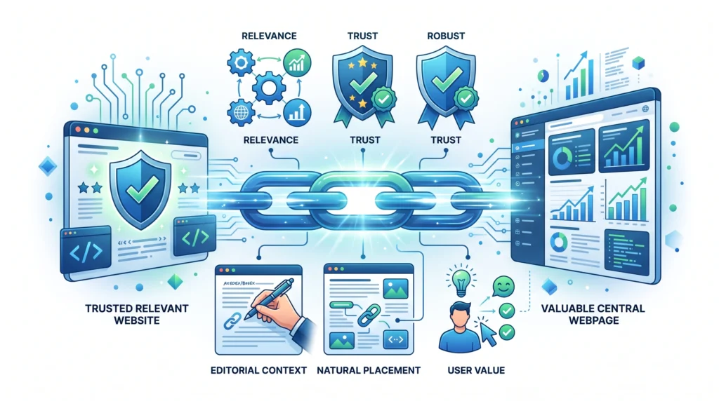 High quality backlink connecting a relevant trusted website to useful content